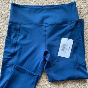 Navy Pocket Light and Tight Hi-Rise Capri